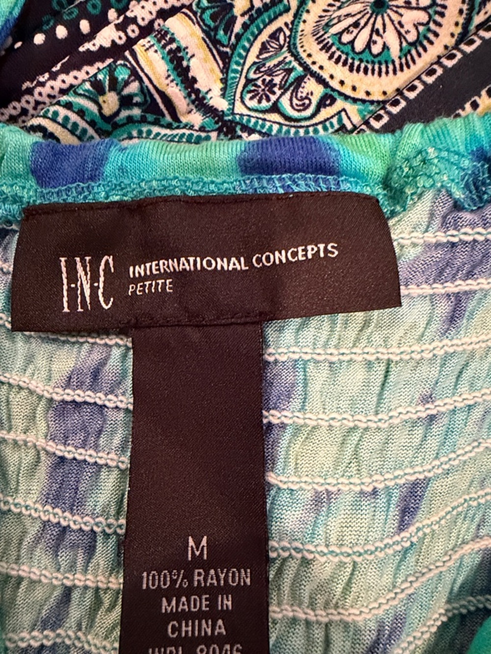 INC International Concepts Teal & Blue Tie-Dye Maxi Dress - Picture 2 of 5